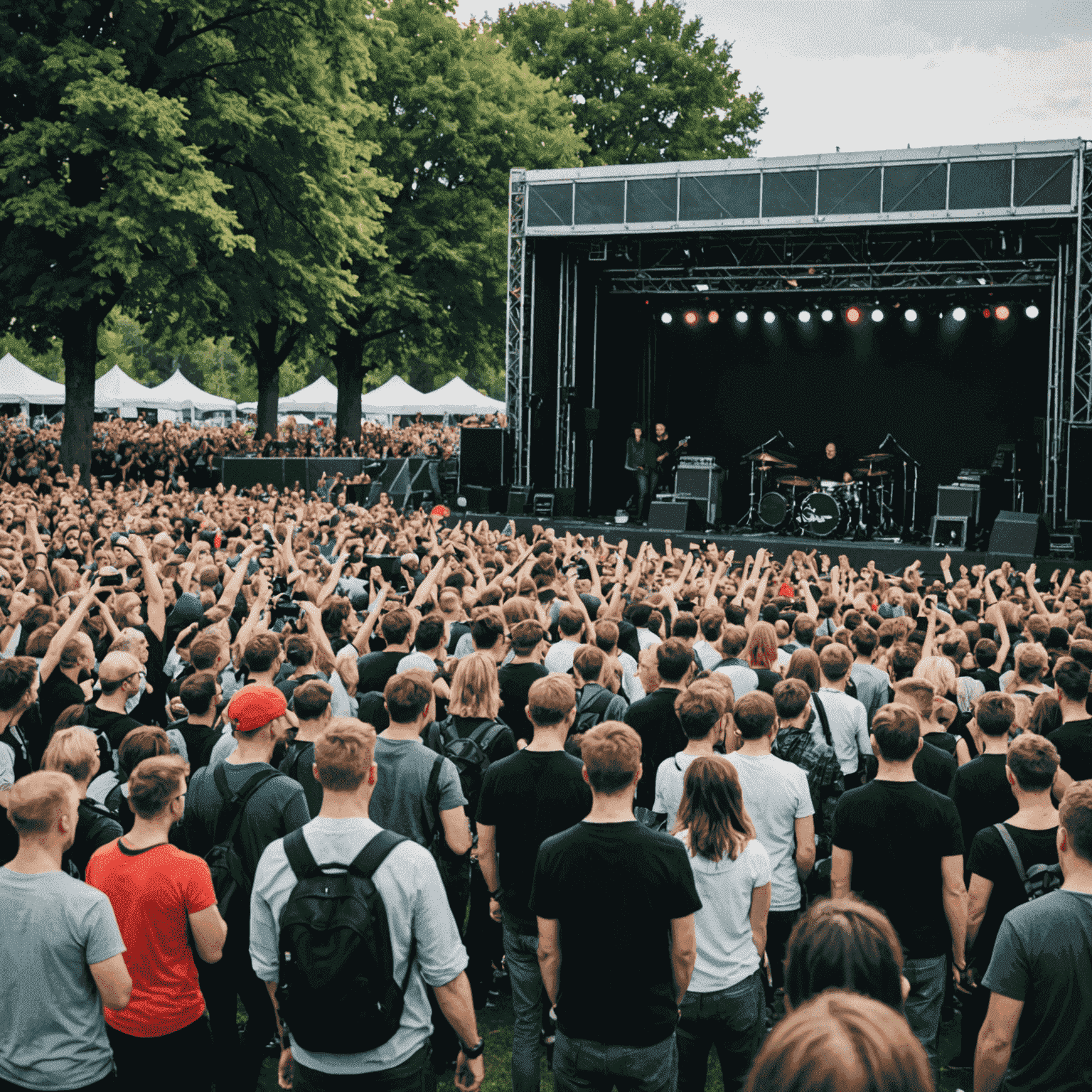 Open'er Festival w Gdyni - scena główna z występującym zespołem rockowym i tłumem fanów